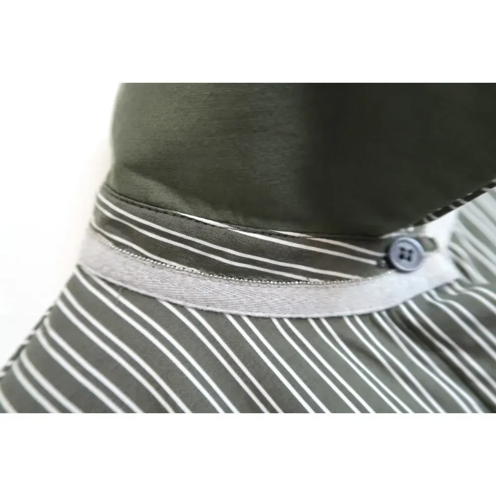 LAFAYETTE 148 NEW YORK Jake Kingsbridge Bay Leaf Stripe Shirt Top Saks S $398 - Picture 5 of 9